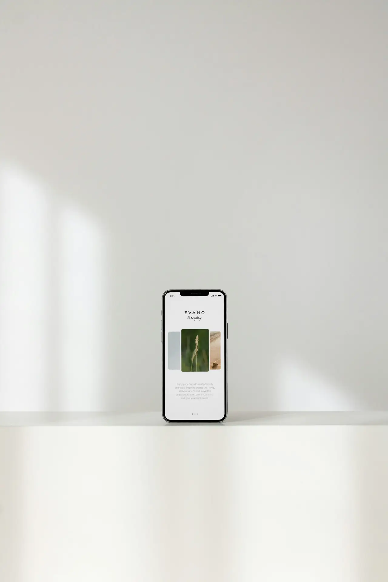 Smartphone displaying mobile app interface on a clean white background