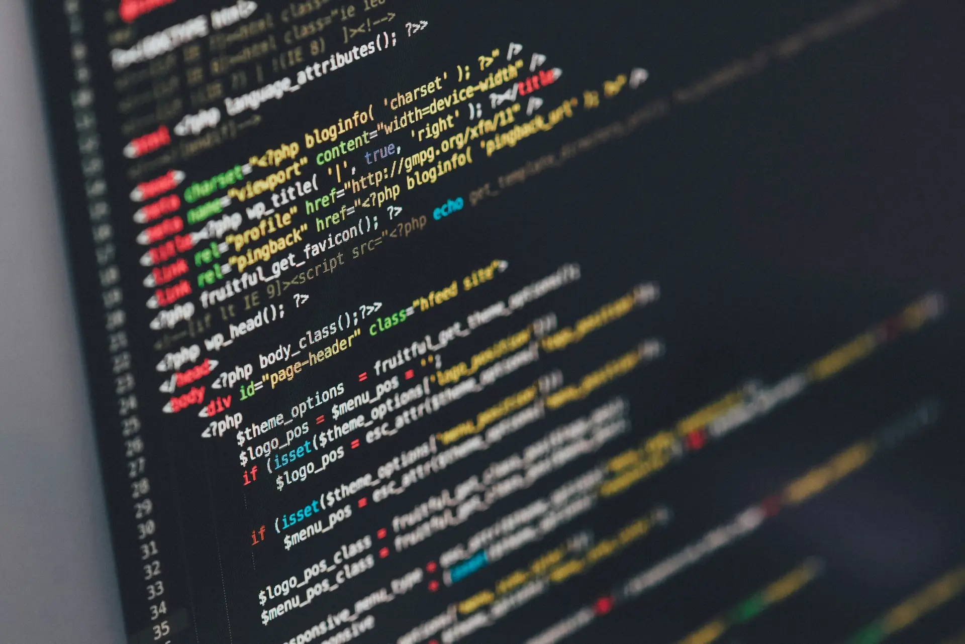 A laptop screen with code on it