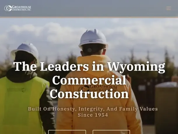 Homepage web design for Groathouse Construction, designed and built by CROFT